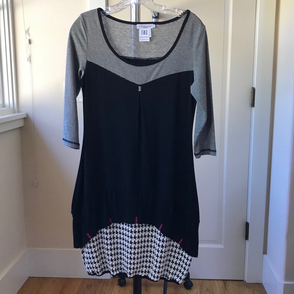 Dzhavael Couture Mixed Print Bubble Hem Dress